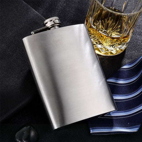 GENNISSY 10oz Hip Flask for Liquor, 304 Stainless Steel Silver, Leakproof with Funnel & Cap