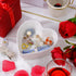 WHJY Cute Heart Shaped Bowls Set of 2, White Candy Dish, Cute Candy Bowl for Date Night, Valentines Day