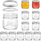 Lyellfe 12 Pack Wide Mouth Mason Jars, 12 Oz Glass Canning Jars