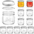 Lyellfe 12 Pack Wide Mouth Mason Jars, 12 Oz Glass Canning Jars