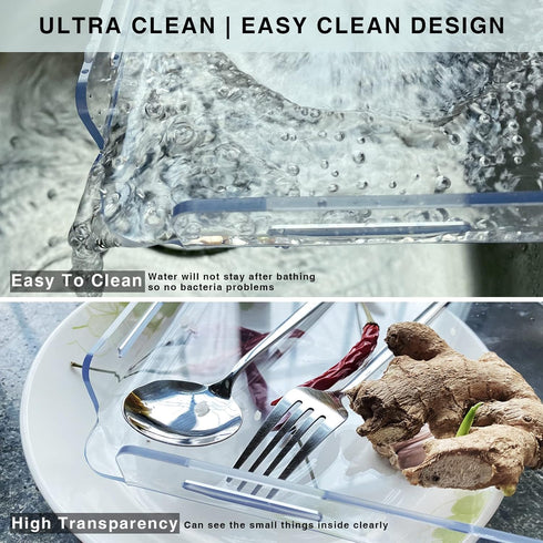 2 Pack Bakzon Acrylic Corner Shelves, Adhesive Shower Caddy Organizer for Tile Walls, Wall Mounted Clear Bathroom
