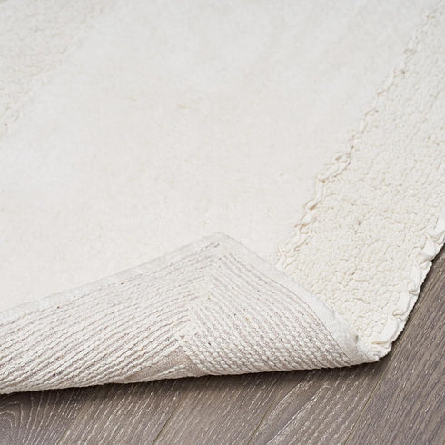 Laura Ashley Ruffle Cotton Bath Rug, 20" x 34", Ivory