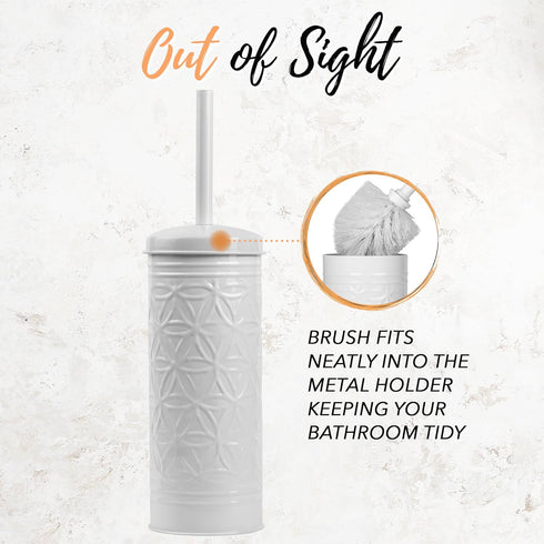 Sets Autumn Alley White Toilet Brush and Holder Bathroom Accessories, Bathroom Toilet Brush for Modern Bathroom Decor