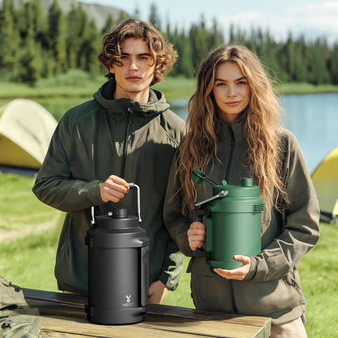64 oz 2-in-1 36 Insulated Water Bottle for Gym: Meoky Triple Wall Vacuum Stainless Steel Half Gallon Water Jug - Top