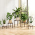 Set 5, VECELO Metal Plant Stands of Multiple Heavy Duty Flower Pot Stand, Round Plant Holder, Brown