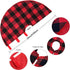 Christmas Tree Skirt Red Black Buffalo Plaid, Small 24 inch Cotton Linen Fabric for Fall Farmhouse Thanksgiving Xmas