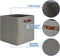 Temary 13 Inch Fabric Storage Baskets, Set of 4 Cube Bins for Home and Office with Leather Handles in Grey
