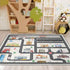 5x7ft Kids City Road Car Play Rug - Non-Slip Faux Wool Carpet with Interactive City Map Design, Educational Toy Vehicle