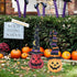 YEAHOME Halloween Decorations Outdoor - 2 Pack Metal Pumpkin Garden Stakes with Witch Hats