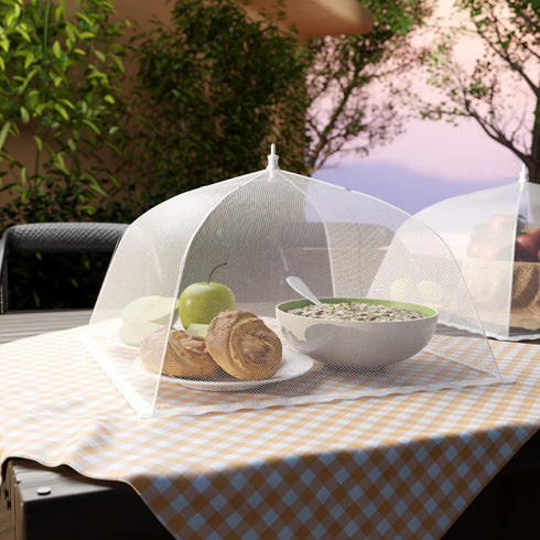 Simply Genius 6 Pack Mesh Food Cover Set, 2 Jumbo (100cm x 60cm) & 4 Large (17”x17”) Pop-Up Food Tents for Outdoors,