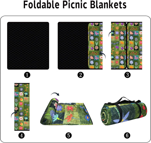 Supfitness (60 80") Sandproof,3-Layer Packable Extra Large Picnic Blankets Waterproof Foldable "x Beach Blanket