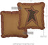 VHC Brands Stratton Applique Star Pillow - 12x12 Country Primitive Bedding Accessory in Tan