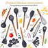 Silicone Kitchen Utensils Set & Holder, Cooking Essentials for New Home, Grey