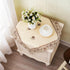 22" LeLehome Square Classic EmbroideredTablecloth, Vintage Brown Flower Beige Small Table Cloth Bedside Nightstand Tea
