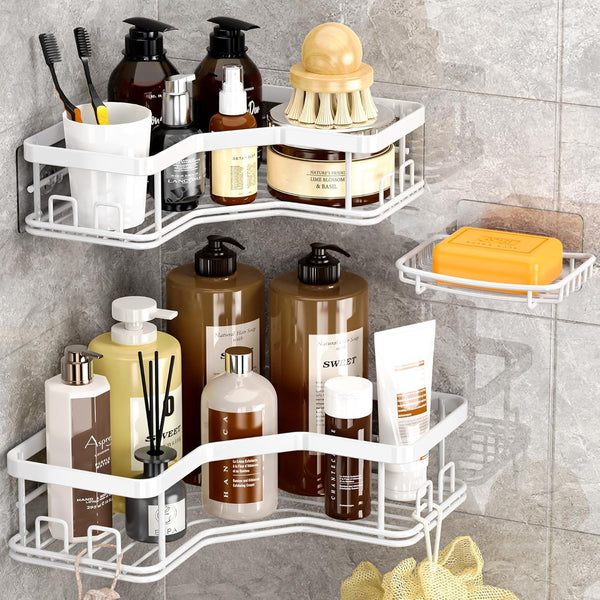 MAXIFFE Shower Caddy Organizer, 3-Pack Corner Shower Caddy Organizer Shelves Storage Rack