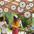 Outus 9 Pcs Wagon Wheel Decorations Paper Fans for Western Cowboy Themed Classroom Party Decor