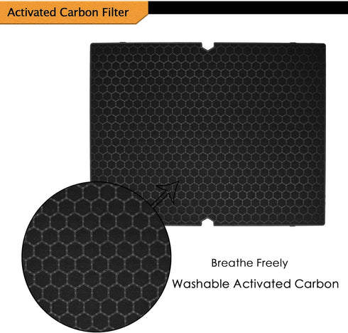Smilyan 2 Sets 116130 Filter H Replacement for Winix 5500-2 Air Purifier, 2 Pack True HEPA + 2 Pack Activated Carbon