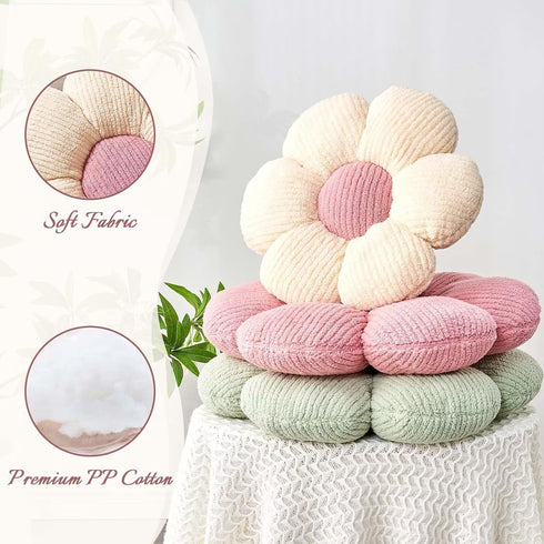 14.9" Kcvvcr Flower Throw Pillow, Soft Sage Green Shaped Floor Pillow for Home Decor, Cute Aesthetic Plush Decorative