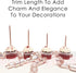 24 Count Tall Thin Metallic Rose Gold Birthday Candles with Holders, Elegant Classy Cake Topper for Custom Birthday Cake
