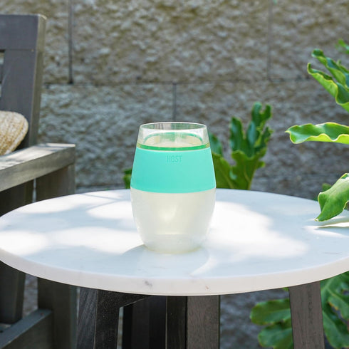 Host Wine Freeze Cup Set of 2, Plastic Double Wall Insulated Wine Glasses with Freezing Gel, 8.5 oz Mint