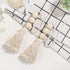 Garneck Wood Bead Garland - Rustic Country Decor with Farmhouse Tassels for Home Door Knob Christmas Decoration (1 Pack)