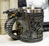 Ebros Gift Steampunk Nightcrawler Silver Firewheel Cyborg Dragon Beer Stein Tankard Coffee Mug