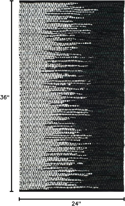 SAFAVIEH Vintage Leather Collection Accent Rug - 2' x 3', Light Grey & Black, Handmade Modern Leather