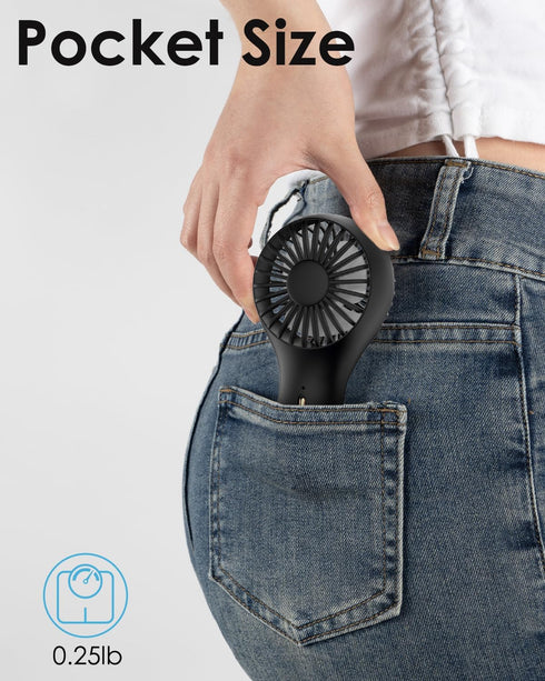 Handheld Mini Portable Fan, USB Rechargeable Personal Fan with 3 Speeds for Outdoor, Home, Office, Travelling