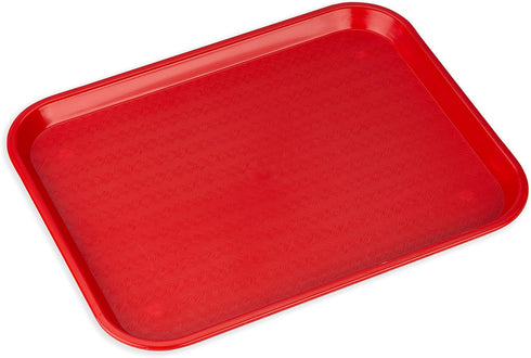 Carlisle FoodService Products Cafe Fast Food Cafeteria Tray with Patterned Surface for Cafeterias, Fast Food, And Dining Room, Plastic, 17.87 X 14 X 0.98 Inches, Red by Carlisle FoodService Products