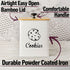 Large Cookie Jar with Airtight Bamboo Lid: 6"W x 6"D x 8"H White Iron Cookie Tin, Farmhouse Decorative Kitchen Counter