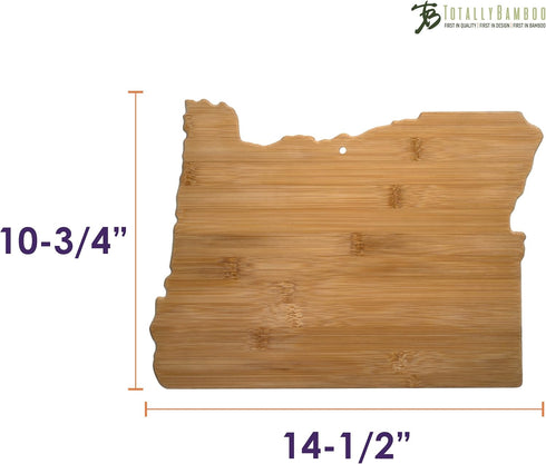 Totally Bamboo Oregon State Shaped Cutting Board, Natural Bamboo