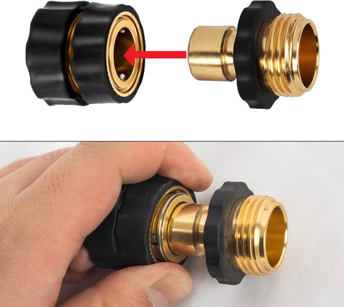Xiny Tool 3/4 Inch Quick Connect Garden Hose Fittings, Male & Female Water Quick Release Hose Connector (4 Pack)