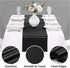5-Pack Satin Table Runner Black, 12 x 108 inches Long, Table Runners for Wedding, Birthday Parties, Banquets