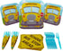 Blue Orchards School Bus Value Party Supplies Pack - 60 Pieces for 16 Guests, Birthday Plates and Napkins