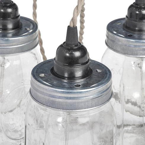6pk Wide Mouth Mason Jar Lids with Pre drilled Light Socket and Heat Relief Holes - DIY Jar Chandelier/Pendant/Vanity