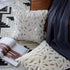 Decorative Pillow Covers - 18x18 Inch Throw Pillows for Living Room, Set of 2 White Fur with Gold Leaves