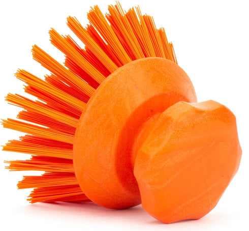 SPARTA 42395EC24 Orange Plastic Scrubber Brush, 5 x 5 x 4 Inches Round Dish Scrub Brush for Kitchen & Bathroom