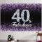 HAMIGAR 6x4ft Happy 40th Birthday Banner Backdrop, 40 & Fabulous Birthday Decorations for Women