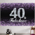 HAMIGAR 6x4ft Happy 40th Birthday Banner Backdrop, 40 & Fabulous Birthday Decorations for Women