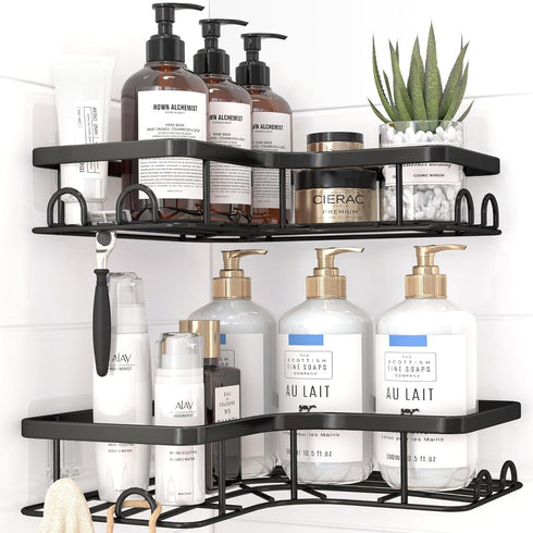 Sakugi Corner Shower Caddy - 2 Pack, Adhesive Shower Organizers, Rustproof Stainless