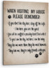 PHAMTE Dog Sign Wall Art, When Visiting My House Please Remember, 11x14 Inch Framed Canvas Painting for Home Decor