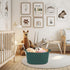 Large Rectangle Blankets Basket, 22"x17"x12" Woven Cotton Rope Storage Basket for Nursery Toy Basket, Dark Green