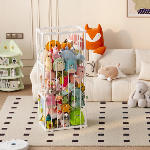 Dmticoasis Large Metal Stuffed Animal Storage Zoo, Metal Stuffed Animal Holder Organizer with Elastic Cord