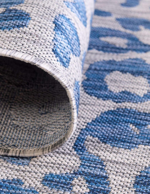 Unique Loom Outdoor Safari Collection Area Rug 2' 2" x 3' 7" Hearth Blue/Gray