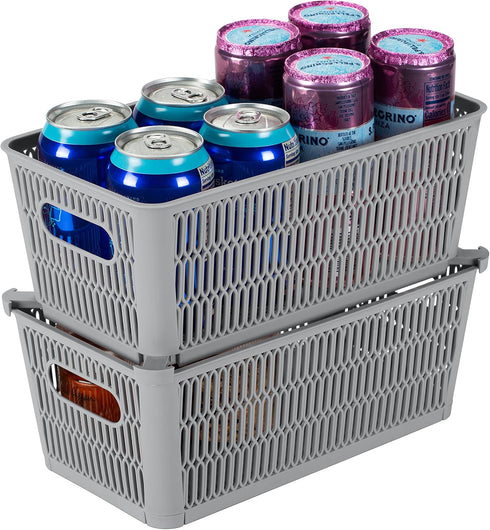 Simplify 4Pk Small Slide 2 Stack It Tote Basket, Open Bins for Storage & Organization in Bathroom, Crafts, Office