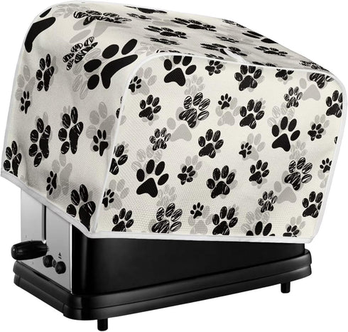 Dog Paw Toaster Covers 4 Slice, Anti Dust Cover for Most Standard Toasters, Small Kitchen Appliance Protector