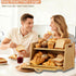Required(14.9" 9.8" 9.4") BAMBANG Extra Large Bread Box, Bread Box for Homemade Bread, Bamboo Wooden Bread Storage