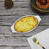 Set of 4 Ceramic Oval Au Gratin Baking Dishes, 7 oz, Oven & Microwave Safe, Double Handle for Kitchen Use