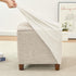 ANWUCHEN Ottoman Cover - Stretch Knitted Jacquard Slipcover - Thick Storage Ottoman Covers - Small White