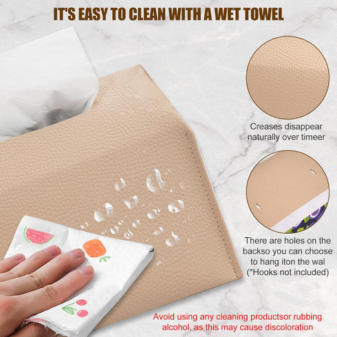 SILFGRLF Stylish Tissue Box Cover Holder Compatible with Kleenex Disposable Paper Hand Towels, Leather Wall-Mounted